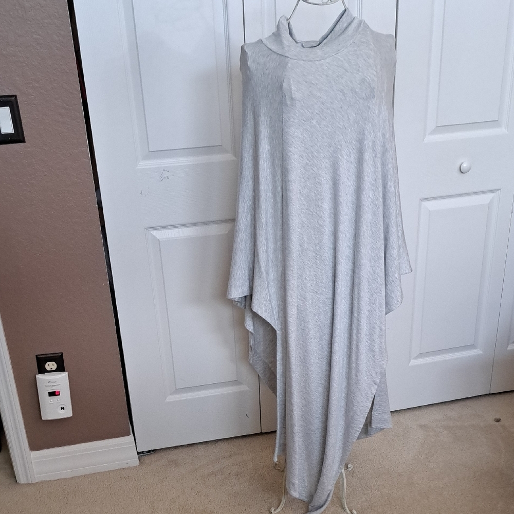 Gray Hooded Poncho